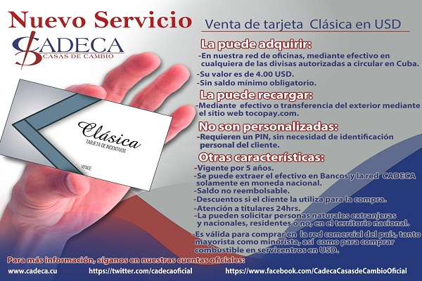 Tarjeta Prepago Clásica en USD